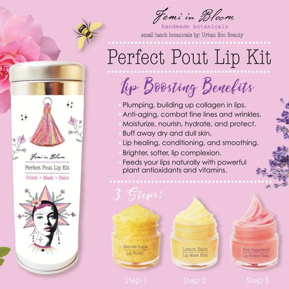 Perfect Pout Healthy Lip Booster Trio Kit / Organic Lip Plumping Kit - Picture 7 of 15